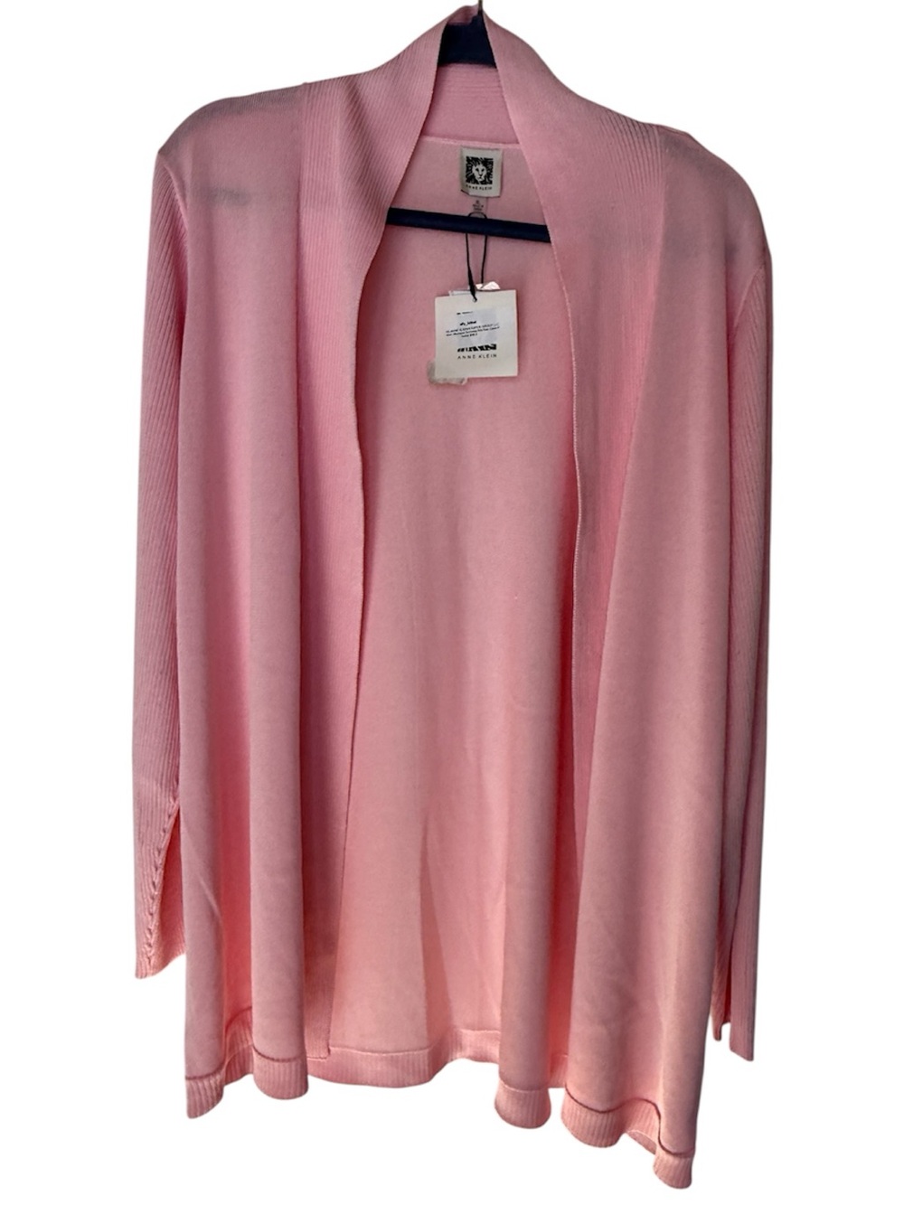 Anne Klein Bubble Gum Pink Open-Front Cardigan Sweater